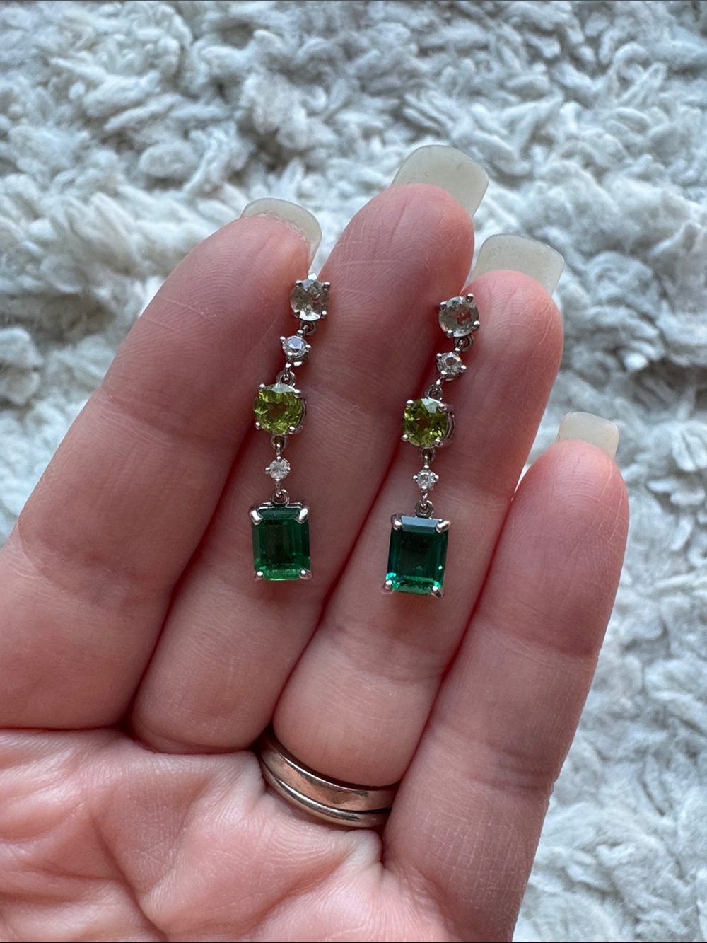 Helzberg Multi-Gemstone Dangle Earrings in Sterling Silver